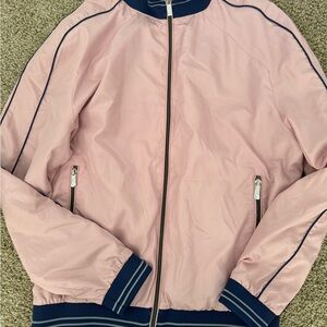 Zara Pink and Blue Men's Bomber Jacket